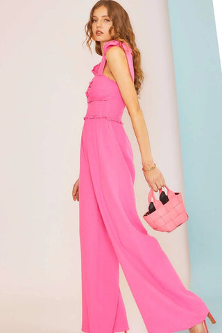 Pretty in Pink Knot Jumpsuit